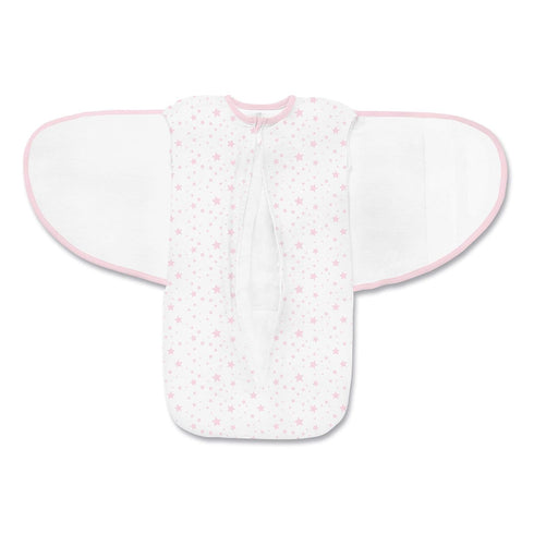 3-in-1 0-4 BreathableBaby Adjustable Soft Premium Cotton Newborn Swaddle Trio Blanket & Wrap, (Infants months) Pink