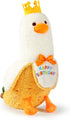 PEACH CAT Banana Duck Plush Pillow, 12" Stuffed Animal with Birthday Party Crown for Kids