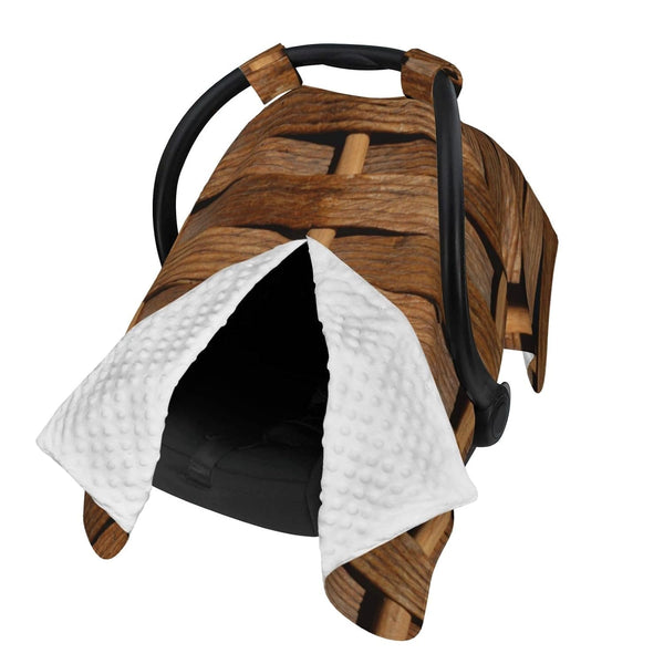 CQMZJHU Rattan Wicker Brown Texture Baby Car Seat, Rain Shelter, Multifunctional Nursing Cover