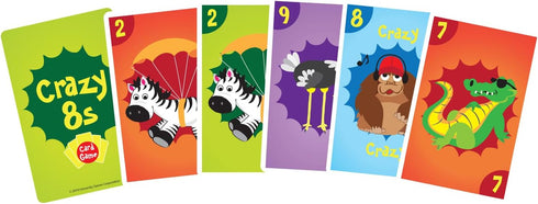 University Games Crazy 8s Card Game - Jumbo Size Colorful Animal Cards for Kids Ages 4 and Up