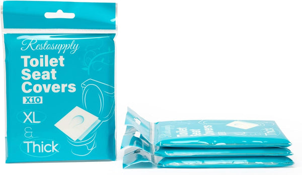 Restogoods 40 Pcs XL Extra Large & Thick Disposable Toilet Seat Covers Outdoor