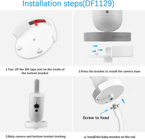 Koroao SCD973/37 /SCD923/26 /SCD921/26 Clip Clamp Mount for Philips Avent Connected Baby Monitor (White)