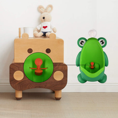 sundee Cute Frog Standing Potty Training Urinal for Boys Toilet with Funny Aiming Target - Blackish Green