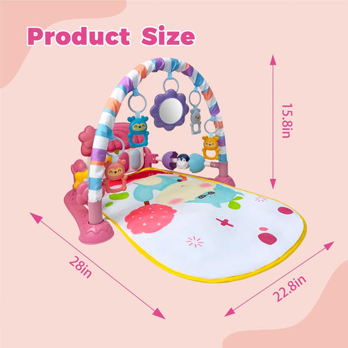 Tummy 0-3-6-9-12 Cuterabit Baby Gym Play Mat, Musical Activity Center for Baby, Kick and Play Piano Gym, Time Play Mat