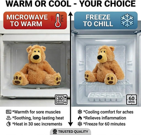 Cozy Bear Hugs - Microwavable & Weighted Plush Stuffed Animal - Heated Plushie for Warmth - Cute, Soft, Toy for Adults