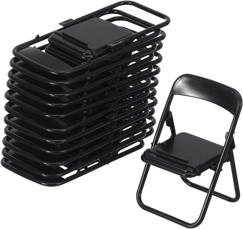 Gadpiparty 12pcs Mini Chairs for Crafts, Mini Folding Chair, Action Figure Accessories
