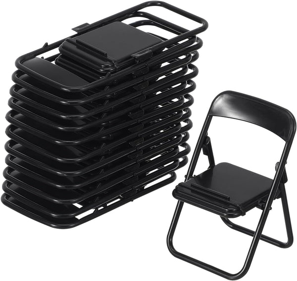 Gadpiparty 12pcs Mini Chairs for Crafts, Mini Folding Chair, Action Figure Accessories