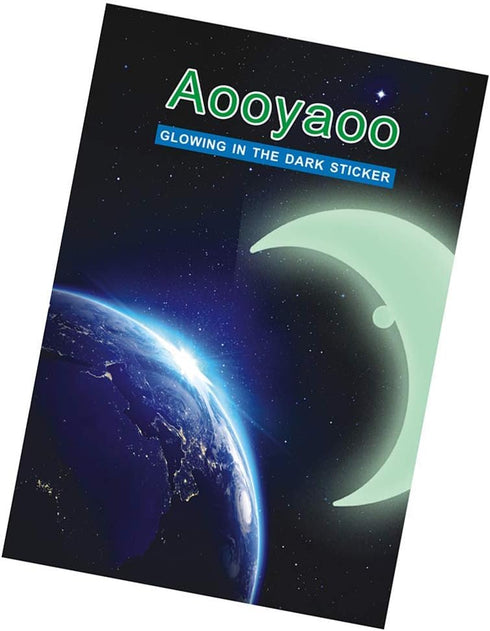 Aooyaoo 452Pcs Glow in The Dark Stars Wall Stickers, 3D Glowing Stars for Ceiling and Wall Decals, Green