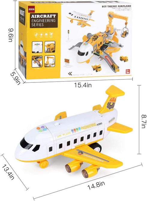 25 Pack Set 6 11 3 4 5 6 Transport Construction Airplane Toy Play Vehicles for Kids Gifts, with Construction Die-cast