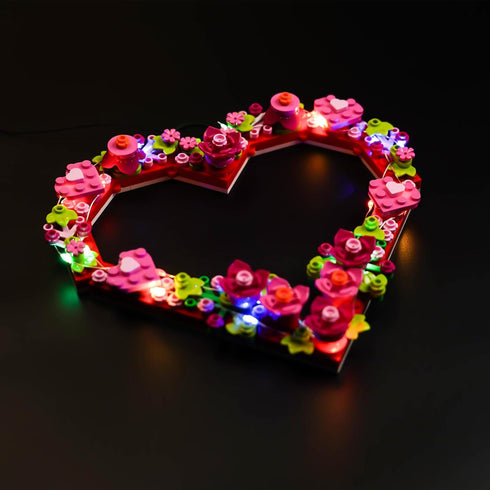 Upgraded Led Light Kit for LEGO Heart Ornament Building Set, Compatible with LEGO 40638 Heart Shaped Arrangement, Great Gift for Valentine's Day (Model Not Included)