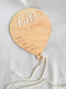 Kemmintvn Wooden Newborn Announcement Ornament, Hello World Balloon Sign with Hanging Rope, Birth