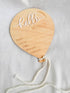 Kemmintvn Wooden Newborn Announcement Ornament, Hello World Balloon Sign with Hanging Rope, Birth