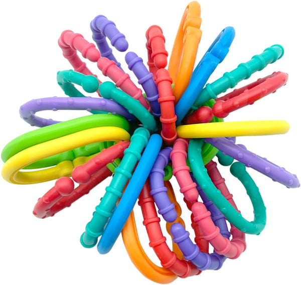 Baby Toys Links-to-Go - Car Seat and Hanging Stroller Ring Toy, Larger Connecting Ring Travel Accessory Set