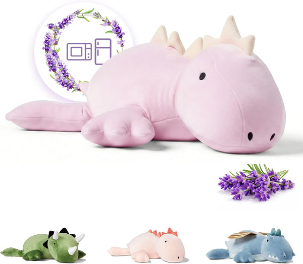 OSOCU Microwavable Heating Pad Purple Stegosaurus Plush - 1.4 Lb Weighted Stuffed Animal