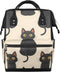 Hsnar Lovely Black Cats Waterproof Diaper Bag Backpack Large Capacity Baby Bag with