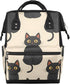 Hsnar Lovely Black Cats Waterproof Diaper Bag Backpack Large Capacity Baby Bag with