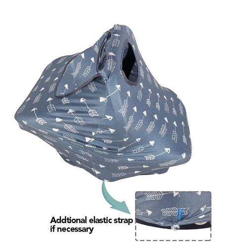 Car Seat Covers for Babies, Stretchy Multi in 1 Baby Car Seat Cover, Breastfeeding Cover, Patent Design, Grey