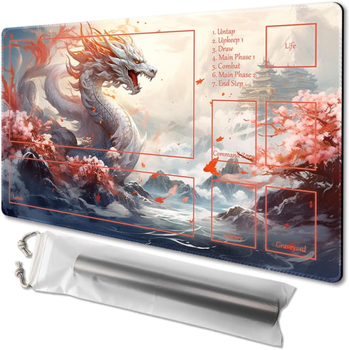 MTG Playmat 24x14in with Free Storage Bags, Non-Slip Backing, Ideal TCG Mouse Pad (Guardian, with Zone)