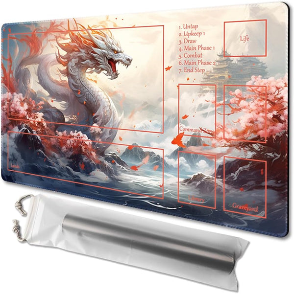 MTG Playmat 24x14in with Free Storage Bags, Non-Slip Backing, Ideal TCG Mouse Pad (Guardian, with Zone)