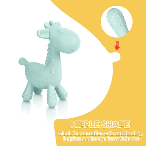 0-6 6-12 2 Pack TYRY.HU Baby Teething Toys for Babies Months,BPA Free Silicone Giraffe Teethers Toys, Soft-Textured