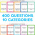 400 Kids and Teens Conversation Cards - Great for Families and Teachers - Fun Activity at Home and for Schools - Fun Way to Interact and Get to Know Them Better