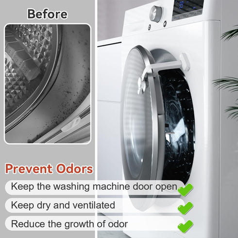 EUDEMON Baby Safety Washer/Dryer Door Stopper, Front Load Washer Door Prop for Kids, Safety Door Lock (White)