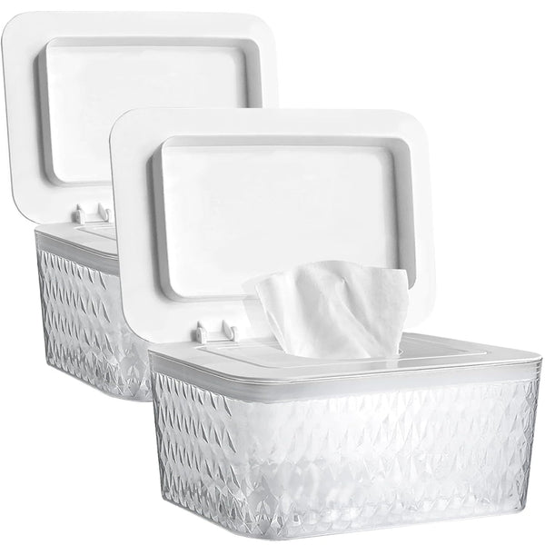 2 Pack Wet Baby Wipes Dispenser - Large Capacity Wipe Holder Seal-Designed