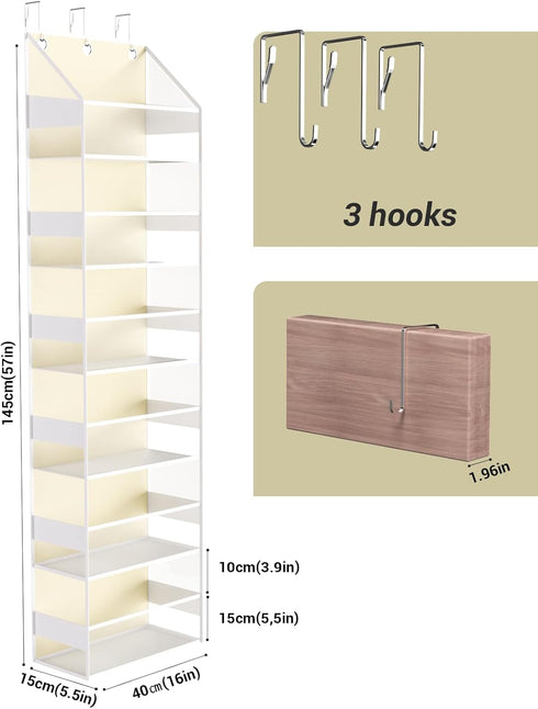 6 1 Pack, Over Door Hanging Organizer with Shelves, Stuffed Animal Storage - Behind Door Storage for Plush/Bedroom
