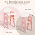 Set, 18 Inch Giant bean Wooden Baby Doll High Chair with Feeding Pretend Play Feeding Seat for Dolls, Includes Bib