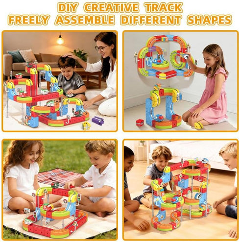 Set 4 5 6 7 8, 3-5, 3D Electric Train Flexible Race Track for Kids Car Track for Toddlers Building Toy Train Track