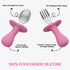 2 Pcs Toddler Utensils Set, Stainless Steel Forks and Spoons for Safe Flatware with Round Handle, BPA Free (Pink)