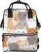 DWVTSLH Orange Cats Diaper Bag Backpack Multifunction Nappy Bags Waterproof Mummy Backpack Large