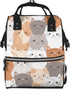 DWVTSLH Orange Cats Diaper Bag Backpack Multifunction Nappy Bags Waterproof Mummy Backpack Large