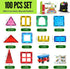 100 2 Magnetic Tiles pcs with Cars, STEM Building Blocks for Kids, Educational Gift, Magnet Construction Toys