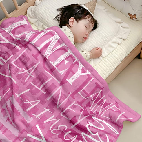 Yoke Style Personalized Blankets for Kids, Custom Baby Blanket with Name, Customized Blanket for Adult Mom on Christmas