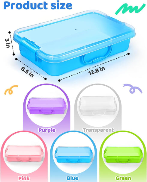 sikmcle 2 Pcs Sand Tray Sensory Bin with Lid and Handle, Portable Sensory Sandbox Container for Kids, Plastic Activity