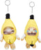 Shappy 2 Pieces Banana Cat Keychain, 6.5 x 3.9 Inch Soft Plush Keychain, Funny Crying Cat Gifts (Lovely)