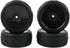 4PCS 1:10 On Road RC Tires with 12mm Hub Wheel Rims, Concentric Hard Dish for Touring Racing Cars, Black