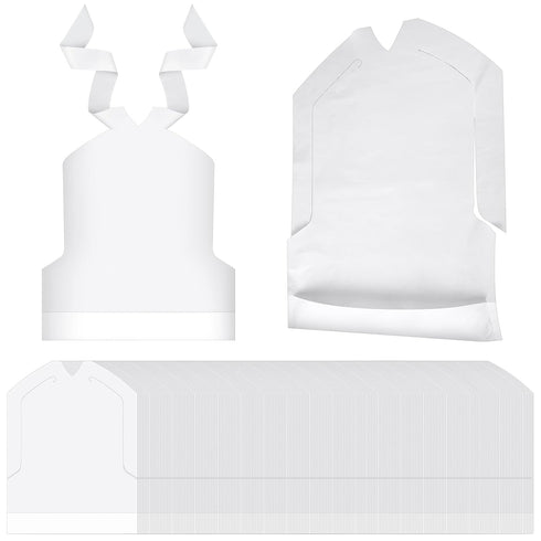 Skicuff 500 Pcs Disposable Plastic Bibs Bulk for Kids 11" x 15.75" Children