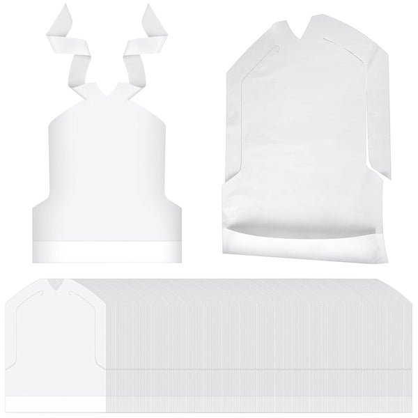 Skicuff 500 Pcs Disposable Plastic Bibs Bulk for Kids 11" x 15.75" Children