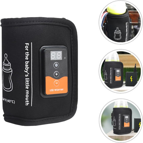 HONITANO USB Portable Bottle Warmer for Bottle Breast Milk Warm Wrap Adjustable Temperature with LCD Display Reusable