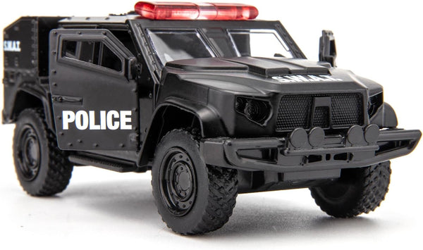 BDTCTK 1/36 Scale JLTV Armored Car Police Model, Zinc Alloy Die-Cast Pull Back Vehicle for Kids