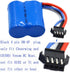 Blomiky 2 Pack 600mAh Li-ion Battery with SM-4P Plug for UDI008 UD08 UDI001 Venom Speed RC Boat