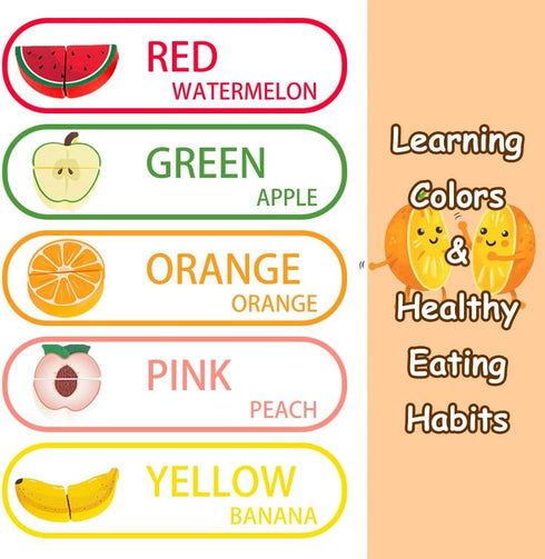 Embosomitr Sets 12PCs 3+ Wooden Cutting Fruits Food Toys Play Food for Children Kitchen Educational Learning Toy