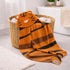 Moyra Collective Hooded Baby Blanket Knitted Cotton | Soft & Breathable Newborn & Infant Blanket | Tiger Design |