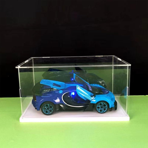 MECC Countertop (14x8x12inch/35x20x30cm) Openable Clear Acrylic Display Case-Assemble Box with White Base