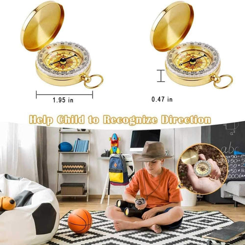 Aubric 4pcs Pack Kids Pirate Telescope & Compass Toy Kits Plastic Collapsible Handheld Retro Telescope Spyglass