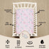 FIGEPO 4 Pack Set Baby Girl Crib Sheets Soft Fitted Floral or Elephant Theme Baby Girl Mattress Covers Breathable