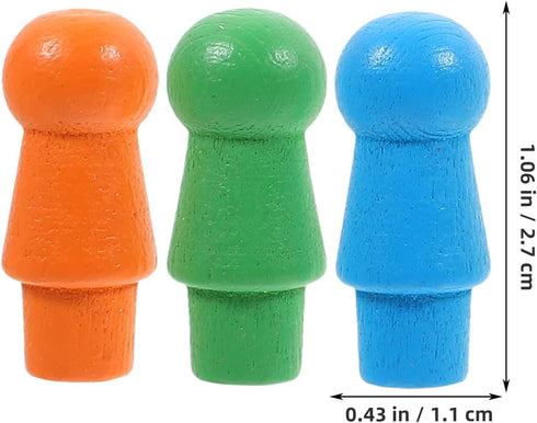 Vaguelly Replacement Wooden Pegs, 60pcs Colorful Chinese Checkers Pegs for Classic Strategy Board Game