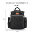 SONARIN Backpack Stylish Waterproof Baby Nappy Changing with Changing Mat(Black)